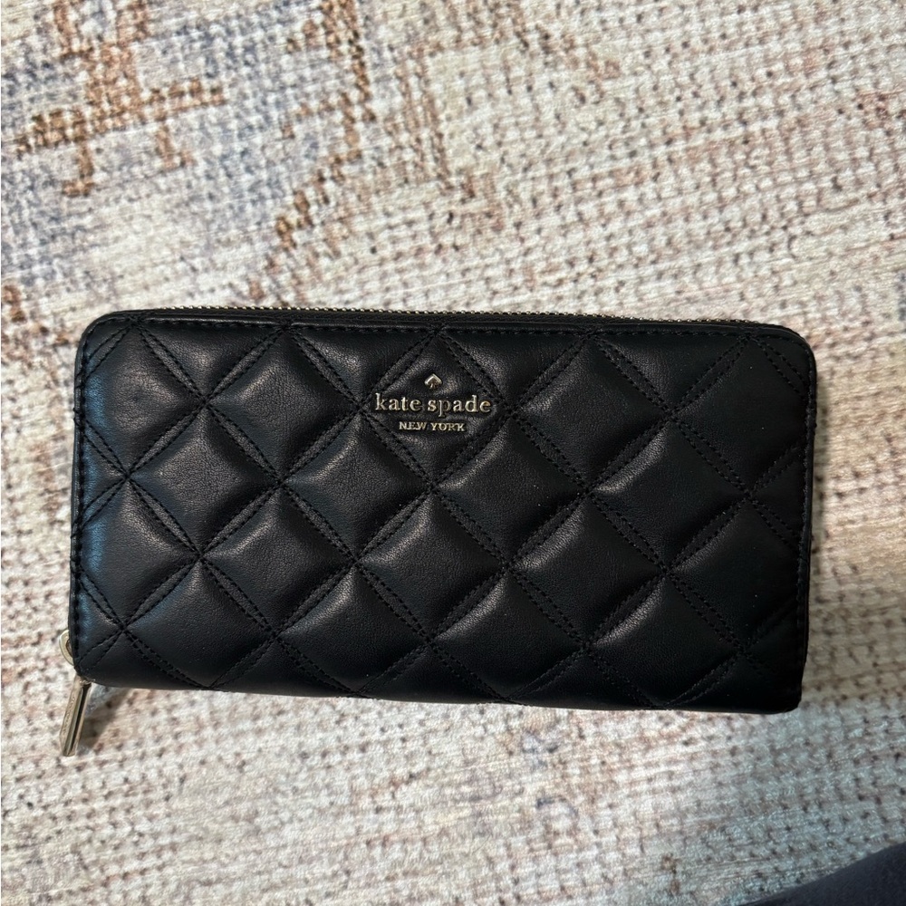 Kate Spade Black Quilted Leather Wallet